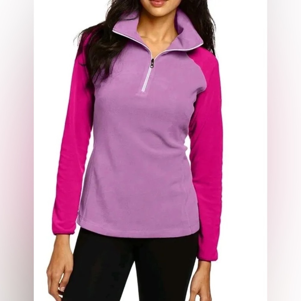 Columbia Glacial Fleece 2 Purple Pink Color-Block ½-Zip Jacket Lightweight Coat